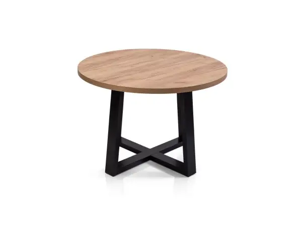 Loftowy, nowoczesny stół rozkładany MARCO STL 91/2 dla 4-8 osób, blat kolor, okrągły 100-180 cm, podstawa czarna